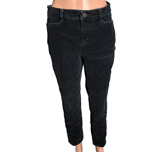 Talbots Navy Blue Straight Leg Corduroy Pants 8P 5 Pocket Workwear Cabin Core - Picture 1 of 7